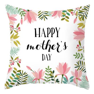 China Mother's Day Anti-Static Pillow Case Office Velvet Cushion Cover Sofa Car Pillow Cover Amazon Peach Color for sale