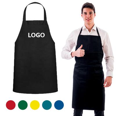 China Wholesale Custom Cleaning Logo Cotton Polyester Waterproof Chef Cooking Aprons For Cafe Restaurants Kitchen Apron for sale