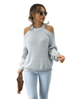 China Anti-wrinkle Autumn Winter Sexy Custom Loose Off Shoulder Knit Pullover Sweater For Women for sale