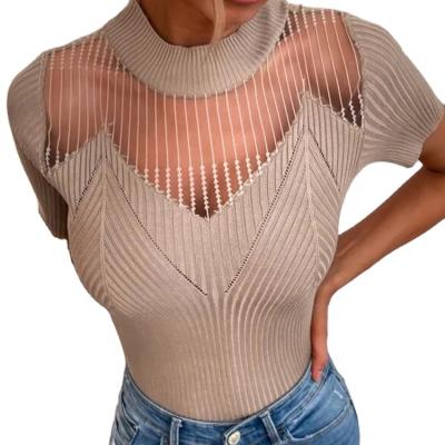 China 2021 Fashion Customs High Quality Thin O-neck Anti-shrink Style Summer Short Sleeve Sweater For Women for sale