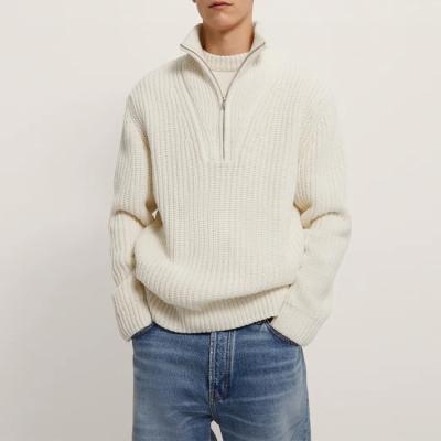 China Anti-Wrinkle Plus Size Mens Sweaters 2021 Designer Custom Standard Wool Cashmere Mens Sweater Zipper Turtleneck Knitted Customized Size for sale