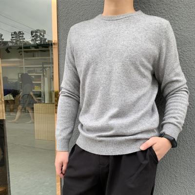 China 2021 Winter Anti-Wrinkle RTS Oversized Crewneck Sweater Knit 100% Pure Cashmere Sweater For Men for sale