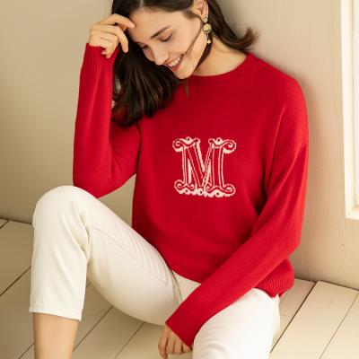 China 2021 Winter Warm Anti-Shrink Crewneck RTS Sweater Knit 100% Pure Cashmere Sweater For Women for sale