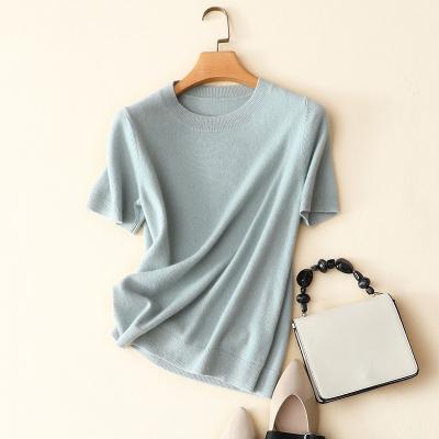 China Anti-wrinkle RTS Fashional knitted Crewneck Cashmere Comfortable anti-pilling casual shirt for women's shirt for sale