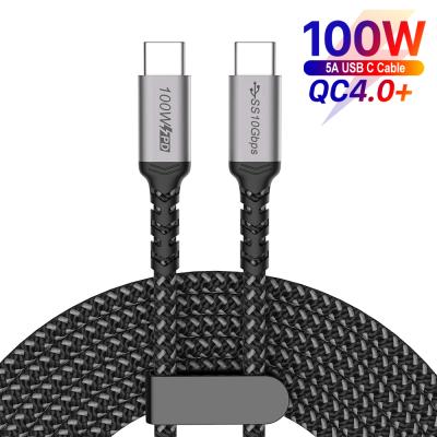 China Free Sample Good Quality Standard 100W 5A Amazon USB C to USB C Nylon Braided Phone Cable for Macbook for sale