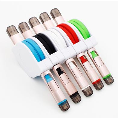 China 1m USB Cable Colorful Micro USB Cable 2 In 1 Data Charging USB Cable For iPhone X/11 for sale