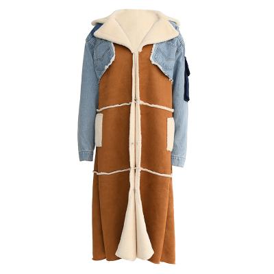 China 2022 Anti-wrinkle stain clothing denim jacket hood new cotton-padded jacket all wool quilting suede for sale