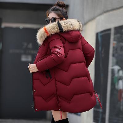 China Fashion Anti-wrinkle Fur Collar Ladies Hoodie Women Jacket Parkas Women Bubble Duck Down Winter Puffer Coat for sale