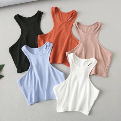 China 2021 New Trend CIA Anti-pilling Vest European and American Style Sleeveless Women Crop Tank Top for sale