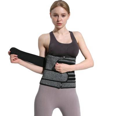 China Wholesale Antibacterial Women Body Shaper Double Waist Trimmer Neoprene Waist Trimmer Corset Cincher Girdle Adjustable Waist Trainer for sale