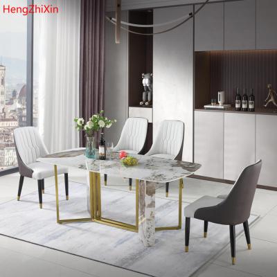 China Modern Design Adjustable Custom Pandora Sintered Dining Room Furniture 6 Chair Luxury Stone Dining Table (Other) for sale