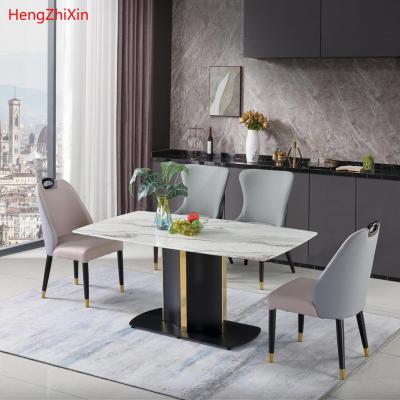 China (Other) Wholesale adjustable table a manger complet Guangdong tables and chairs upscale marble dining table set 8 seater for sale