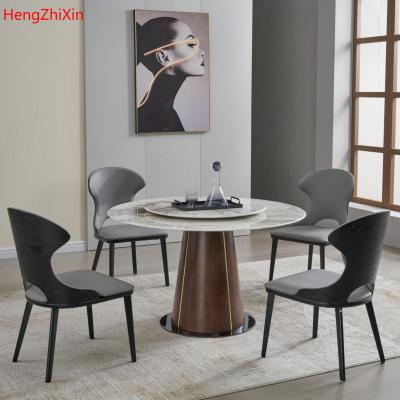 China High Quality Lightweight Luxury Round 6 Piece Adjustable Marble Round Dining Table (Best Prices Other Furniture) for sale