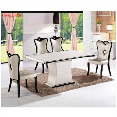 China White High-end Marble Dining Table Kitchen Tables (Other) Nordic Adjustable Dining Table 6 Small Chairs for sale