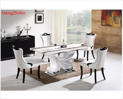 China Dining Room (Other) Dining Table Set Marble Dining Tables 6 Adjustable Chairs Custom Italian Top Modern Furniture for sale