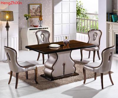 China (Other) adjustable modern french dining table set marble dining table luxury dining room furniture 6 seats for sale