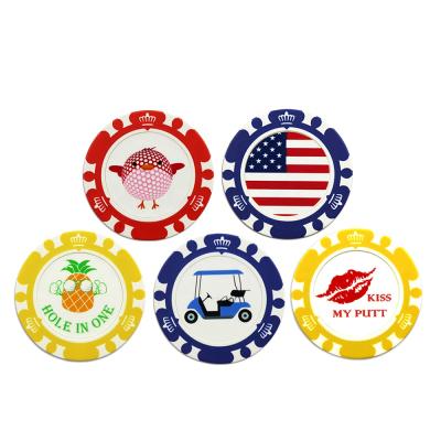 China Aluminum Stainless Steel/Magnetic Golf Poker Chip And Ball Marker For Plastic Golf Coin Golf Marker for sale