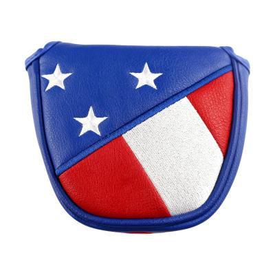 China To Protect Golf Club Selling Golf Magnetic Putter Golf Mallet USA Flag Closure Stored Key Cover for sale