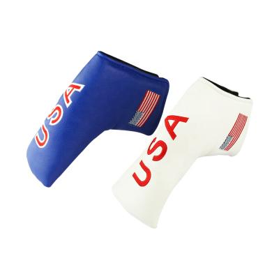 China To Protect Golf Club Factory Direct Double Head Cover USA Flag Putter Head Cover Golf Club Head Covers for sale