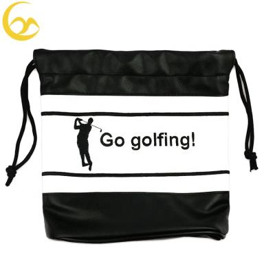 China Golf Storage Bag PU Leather Leather Pocket Golf Accessories Ball Pouch Golf Ball Storage Bags for sale