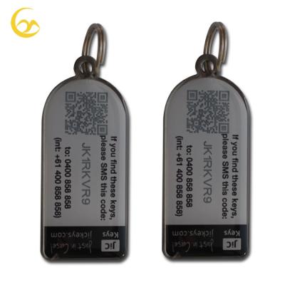 China Promotion Gift Custom Design Qr Code Printing Metal Key Tags With Unique ID Numbers for sale