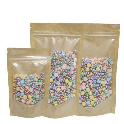 China 100 Rainbow Recyclable Holographic Foil Canister Bags With Clear Window Or Double Sided Color Seal For Candy for sale