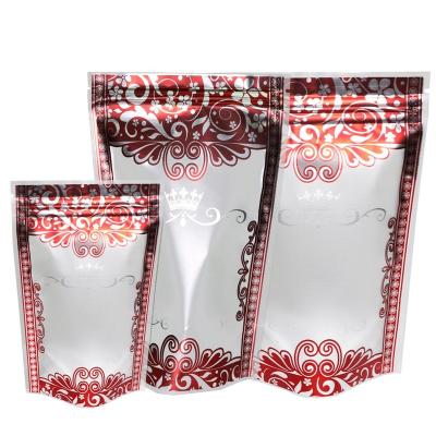 China 100 Rainbow Recyclable Holographic Foil Canister Bags With Clear Window Or Double Sided Color Seal For Candy for sale