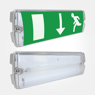 China IP65 Waterproof Surface Mounted 3w 7w 8w LED Fire Lamp Exit Bulkhead Emergency Light Exit Signage for sale