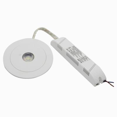 China Ceiling Recessed 3W ABS Plastic White Fire Safety 3Hours LED Emergency Spotlight for sale