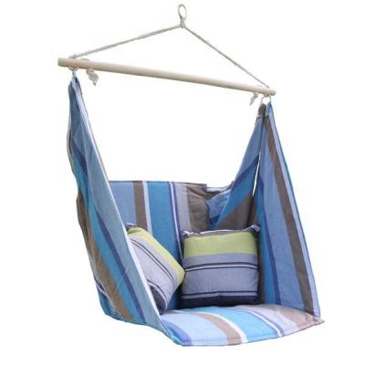 China Modern Outdoor Indoor Garden Hammock Macrame Hanging Swing Chair With Pillow for sale