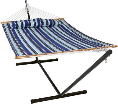 China YIYU Modern Outdoor Wooden Stick Stitched Hammock Swing Bed With Pillow for sale