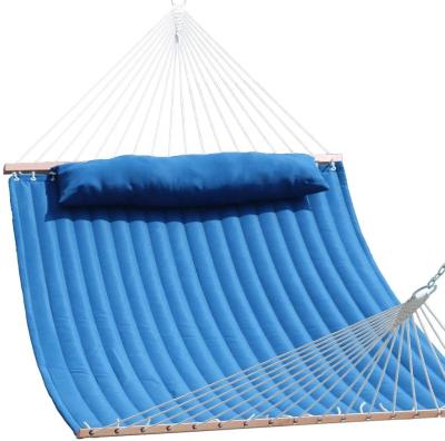 China Outdoor Chinese YIYU Wooden Stick Quilted Hammock Swing Bed With Pillow for sale