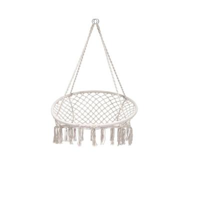 China YIYU Modern Big Size Round Rope Macrame Swing Hanging Chair With Iron Pipe for sale