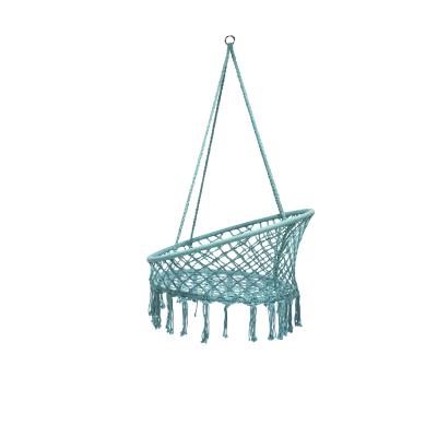 China Modern Good Quality Indoor Outdoor Round Rope Netting Hammock Swing Chair With Macrame for sale