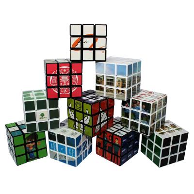 China Custom cartoon toy logo 3x3 magic cube speed up puzzle 3x3x3 rubikes 3d photo picture ABS plastic for kids gift diy educational toy for sale