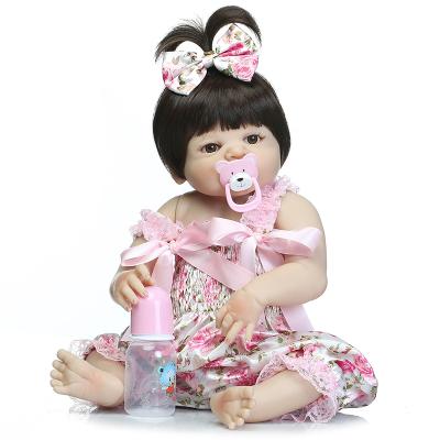 China 57cm washable 22 inch real bebe doll soft silicone vinyl newborn lifelike reborn baby full body for sale