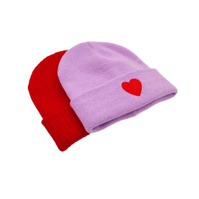 China COMMON COMMON purple special design knitted hats winter cap OEM ODM promotion colorful warm hats customized for sale