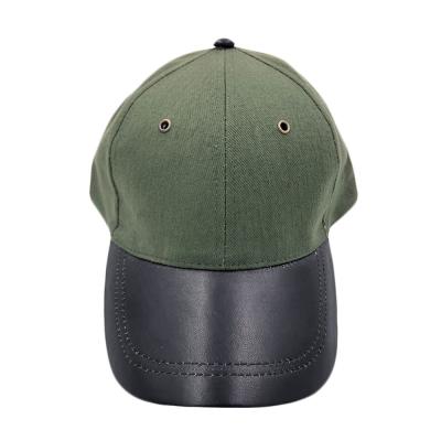 China COMMON Cotton Heavy Brushed Leather Baseball Cap Promotion 6 Panel Ball Cap Sports Hats & Caps for sale