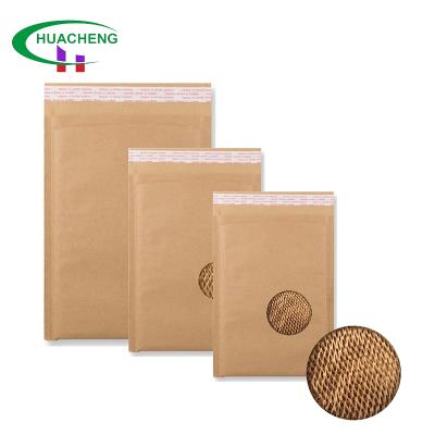 China Cosmetics Custom Eco-friendy 100% Honeycomb Envelopes Strong Kraft Padded Natural Cushioning Protected Biodegradable Paper Bags for sale