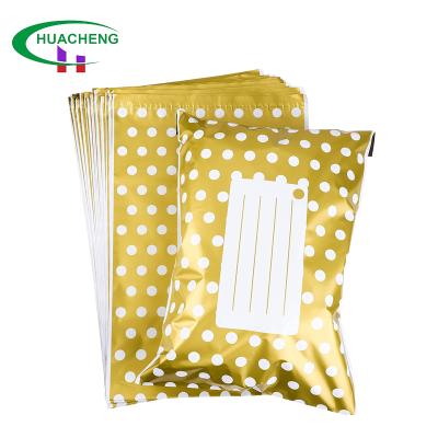 China Low Moq Poly Gold 6x9 Package Bags Polka Dot Express Bag For Small Business DIY Ads Durable Wholesale Custom Pound Postage for sale