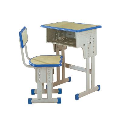 China HZX Size Elementary School High School Iron Furniture Adjustable Student Desks and Single Chairs Table and Chair for sale