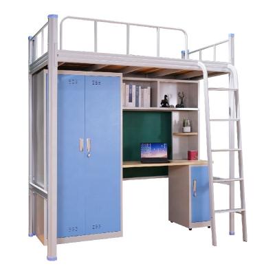 China Metal Bed Frame Combination With Cabinet Home School Dormitory Furniture Student Apartment Bunk Beds for sale