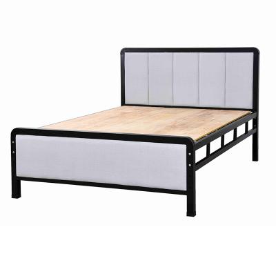 China (Others) 2022 adjustable new design light luxury metal bed with carbon steel frame double bed bedroom furniture for sale