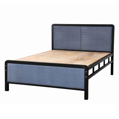 China (Other)Adjustable high quality modern double bed with metal frame headboard upholstered fabric bed for home for sale