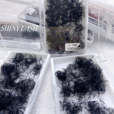 China Fake Easy Russian Loose Russian Mink Volume Eyelash Extensions Fan Curl DIY 6D 10D 12D 14D Premade Natural Loose Long Fan Volume Premade for sale