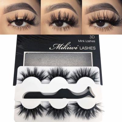 China Thick Strip 3D Fake 5D Mink Lashes Better Strip 3d 5D 25mm Mink Fur Lashes Private Label for sale