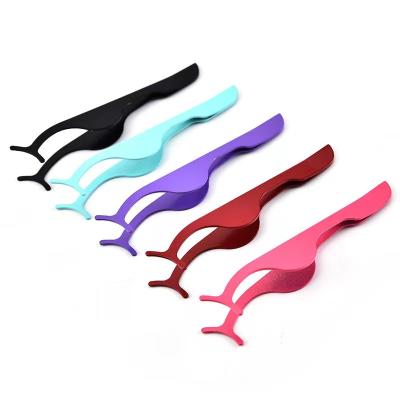 China Private Label Custom Pink False Eyelash Tool Logo Lashes Applicator Plastic Tweezers Bulk Magnetic Lash Tweezers Packaging False Eyelash Tweezers for sale