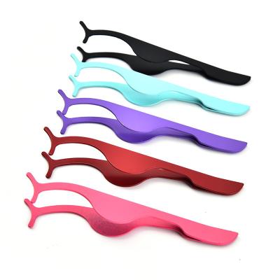 China Private Label Custom Pink False Eyelash Tool Logo Lashes Applicator Plastic Tweezers Bulk Magnetic Lash Tweezers Packaging False Eyelash Tweezers for sale