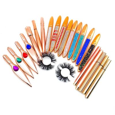 China Waterproof 5 Pairs New Arrival Glue Eyeliner Pen Eyelash Suit 3d Liquid Magic Magic Glue Eyeliner Pen Eyelash for sale