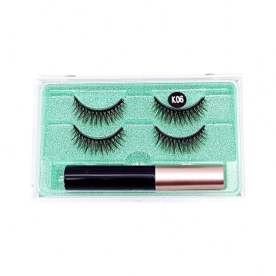 China Strong Magnetic Private Label 5 Magnetic Eyelashes 3D Mink Magnetic Lashes With Applicator Magnetic Eyelashes for sale